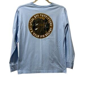 Local Boy Outfitters long sleeve T shirt size youth large. Baby blue color
